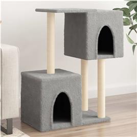 vidaXL Árvore p/ gatos c/ postes arranhadores sisal 86 cm cinza-claro
