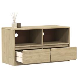 vidaXL Móvel de TV SAUDA 99x43x55 cm madeira pinho maciça cor carvalho