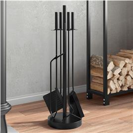 vidaXL Conjunto de ferramentas para lareira 5 pcs 18x66 cm aço