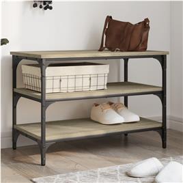 vidaXL Banco sapateira 70x38,5x49 cm derivados madeira carvalho sonoma