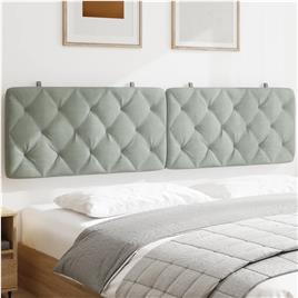 vidaXL Almofadão de cabeceira 200 cm veludo cinzento-claro
