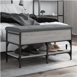 vidaXL Banco sapateira 82x42x45 cm derivados madeira cinzento sonoma