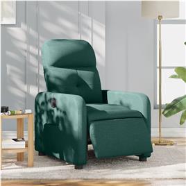 vidaXL Poltrona elétrica reclinável tecido verde-escuro