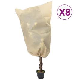 vidaXL Coberturas para plantas com cordão 8 pcs 70 g/m² 0,8x1,2 m