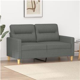 vidaXL Sofá de 2 lugares em tecido 120 cm cinzento-escuro