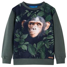 vidaXL Sweatshirt para criança cor caqui-escuro 140