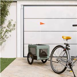 vidaXL Reboque de bicicleta p/ animais tecido oxford/ferro cinza/preto