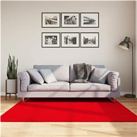 vidaXL Tapete pelo curto macio e lavável HUARTE 160x160 cm vermelho