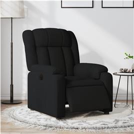 vidaXL Poltrona elétrica reclinável tecido preto