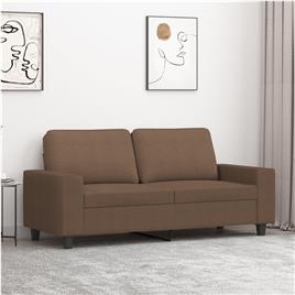 vidaXL Sofá de 2 lugares tecido 140 cm castanho