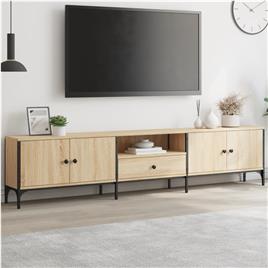 vidaXL Móvel TV c/ gaveta 200x25x44 cm deriv. madeira carvalho sonoma