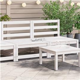 vidaXL Sofás sem braços p/ jardim 2 pcs 70x70x67cm pinho maciço branco