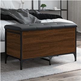 vidaXL Banco arrumação 82x42x45 cm derivados madeira carvalho castanho
