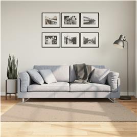 vidaXL Tapete pelo curto macio e lavável HUARTE 160x160 cm cor areia