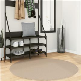 vidaXL Tapete pelo curto macio e lavável HUARTE Ø 120 cm cor areia