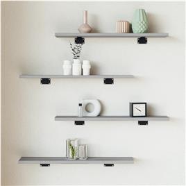 vidaXL Prateleiras de parede 4pcs derivados de madeira cinzento sonoma