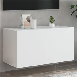 vidaXL Móvel de parede para TV com luzes LED 80x35x41 cm branco