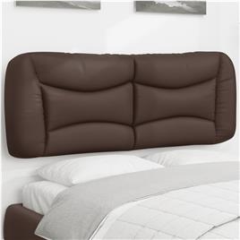 vidaXL Almofadão de cabeceira 120 cm couro artificial castanho