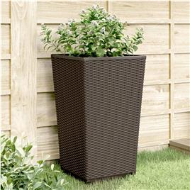 vidaXL Vasos/floreiras 2 pcs 32,5x32,5x57 cm PP castanho