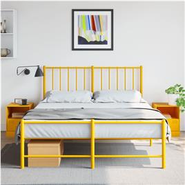 vidaXL Mesas de cabeceira 2 pcs 34,5x39x44 cm aço amarelo mostarda