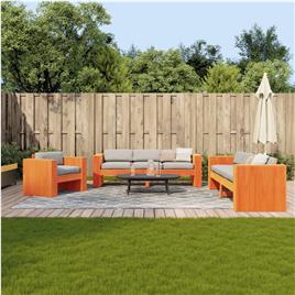 vidaXL 2 pcs conjunto lounge de jardim pinho maciço castanho-mel