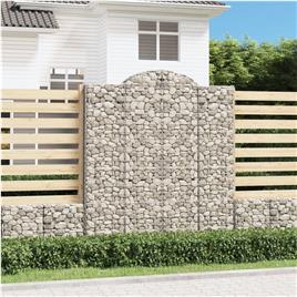 vidaXL Cestos gabião arqueados 13 pcs 200x50x220/240 ferro galvanizado