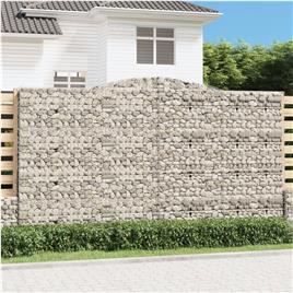 vidaXL Cestos gabião arqueados 10 pcs 400x30x220/240 ferro galvanizado