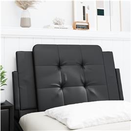 vidaXL Almofadão de cabeceira 80 cm couro artificial preto