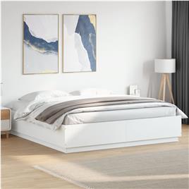 vidaXL Estrutura de cama 180x200 cm derivados de madeira branco