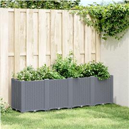 vidaXL Vaso/floreira 160x40x53 cm PP cinzento
