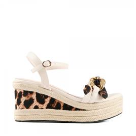 Lola Casademunt SANDALIA CUÑA CON ESTAMPADO ANIMAL , Multicolor, Talla - Ref.