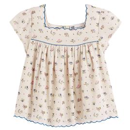 Emile & Ida X La Redoute Blusa com decote quadrado, em crespão de algodão, estampado às flores