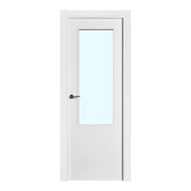 Porta lacada com moldura envidraçada branca Ulla 75 cm esquerda
