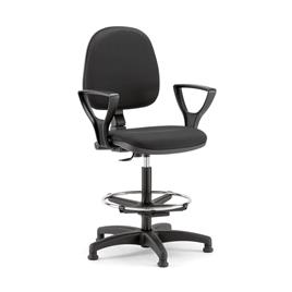 LINEA FABBRICA Cadeira de Estirador com Braços Vicky Stool, Tecido, Preto