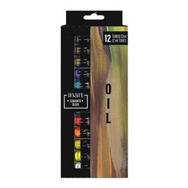 INART Tinta Óleo, 12 ml, 12 Cores Sortidas