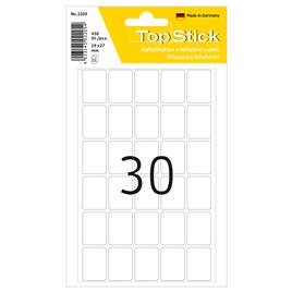 TOPSTICK Etiquetas Multiusos, 30 Etiquetas por Folha, 19 x 27 mm, Branco, 15 Folhas