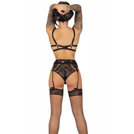 LIVCO CORSETTI FASHION - POJZON LC 90670 SUTI + CINTA LIGA + MEIAS + CALCINHA PRETA