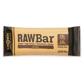 Crown Sport Nutrition Raw 50g Cacao & Hazelnut Energy Bars Box 12 Units Dourado