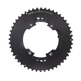 Stone Sram Force 2x Flat Top 107 Bcd Chainring Prateado 46/33t