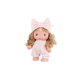 Marina & Pau Piu Pink Monkey With Polka Dots In Case With Vinyl Body And Limbs 25 Cm Doll Rosa