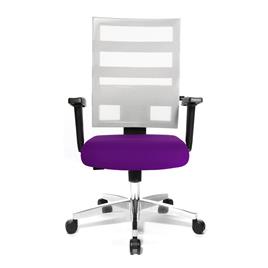 TOPSTAR Cadeira Operativa X-Pander, Tecido e Rede Mesh, Branco e Roxo