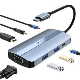 Docking USB Tipo-C Leotec LEDS04/ 2xUSB/ 1xUSB Tipo-C/ 1xUSB Tipo-C PD/ 1xHDMI/ 1xVGA/ 1xÁudio/ Azul