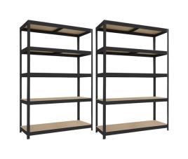 Pacote de 2 prateleiras modulares com 5 prateleiras ajustáveis ??7house