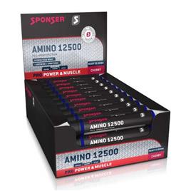 Sponser Sport Food Amino 12500 25ml Cherry Supplement Drink Box 30 Units Transparente