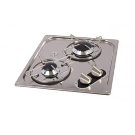 Navy Load 2.8kw Stainless Steel 2 Burners Gas Hob Prateado 323 x 353 mm