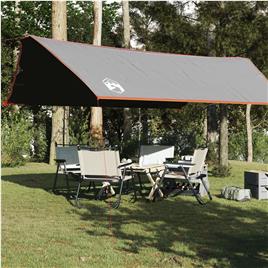 vidaXL Lona de campismo 500x294 cm impermeável cinzento e laranja