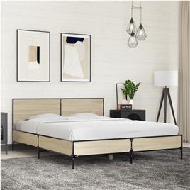 vidaXL Estrutura de cama 160x200 cm derivados madeira/metal