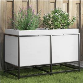 vidaXL Vaso/floreira de jardim 80x40x50 cm madeira pinho maciça branco