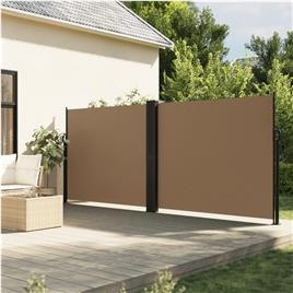vidaXL Toldo lateral retrátil 180x600 cm cinzento-acastanhado