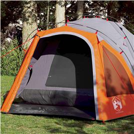 vidaXL Tenda campismo cúpula 3 pessoas libertação rápida cinza/laranja